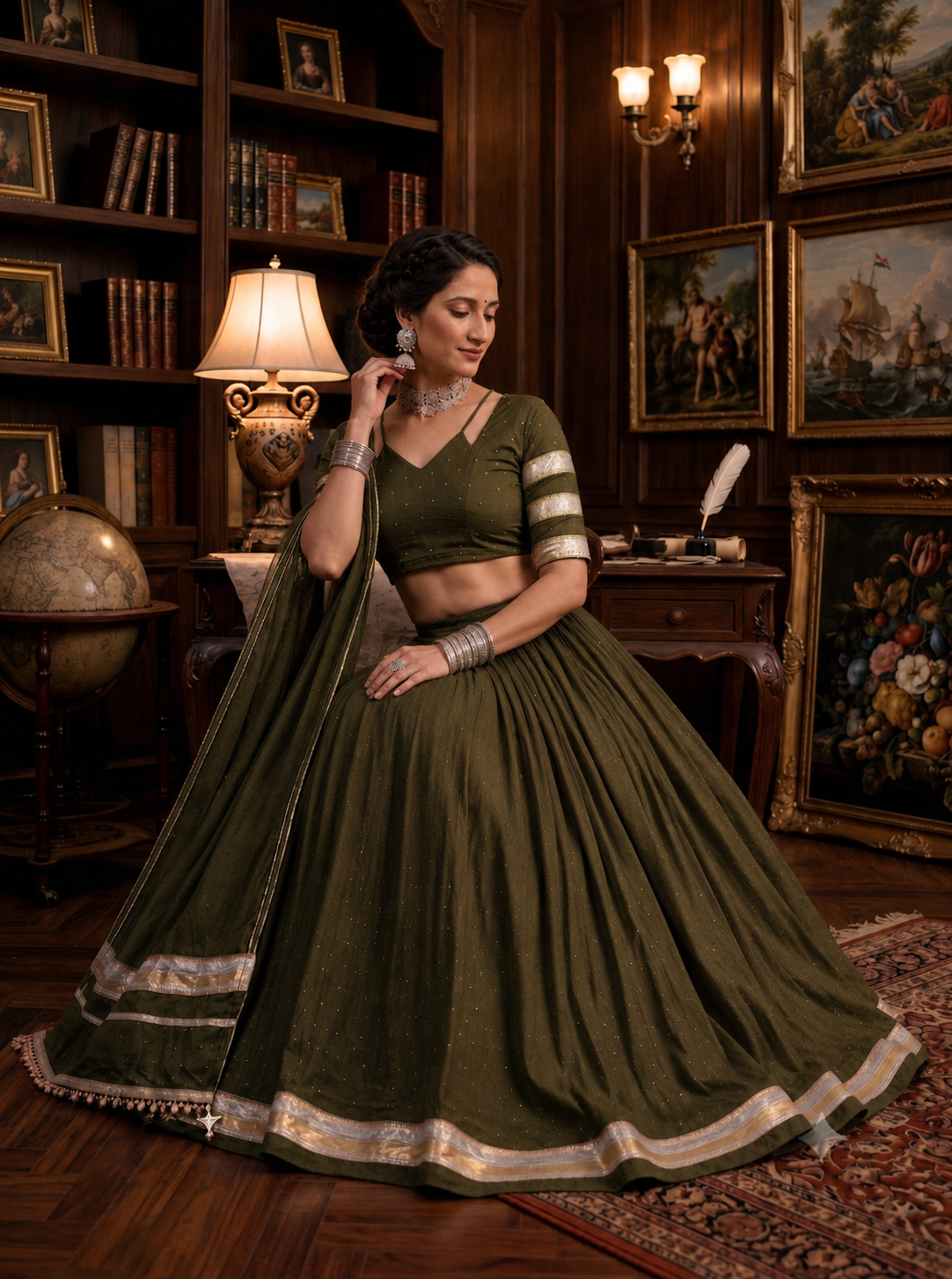 Panna Rajwadi Lehenga