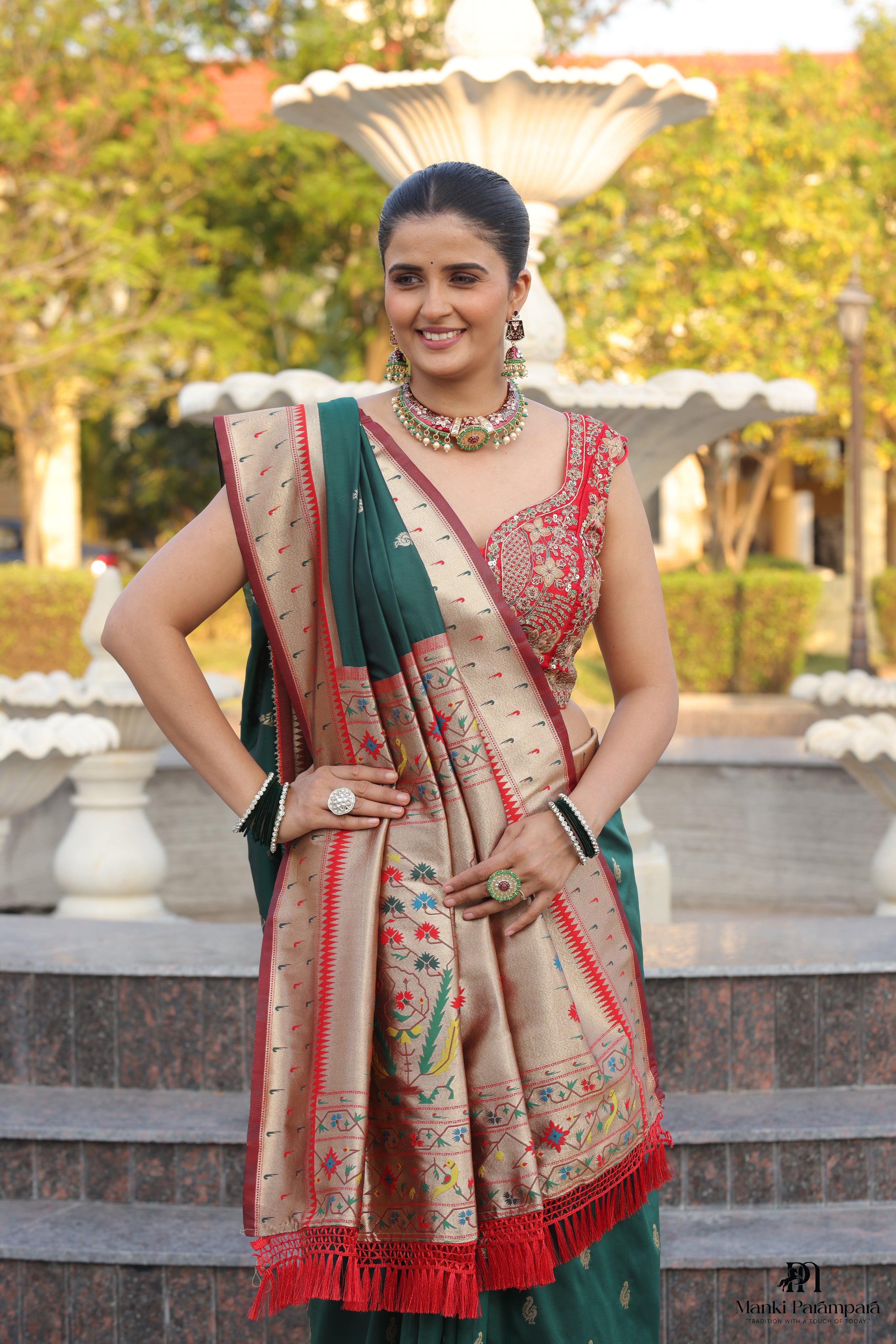 HaritMor Paithani  Sarees