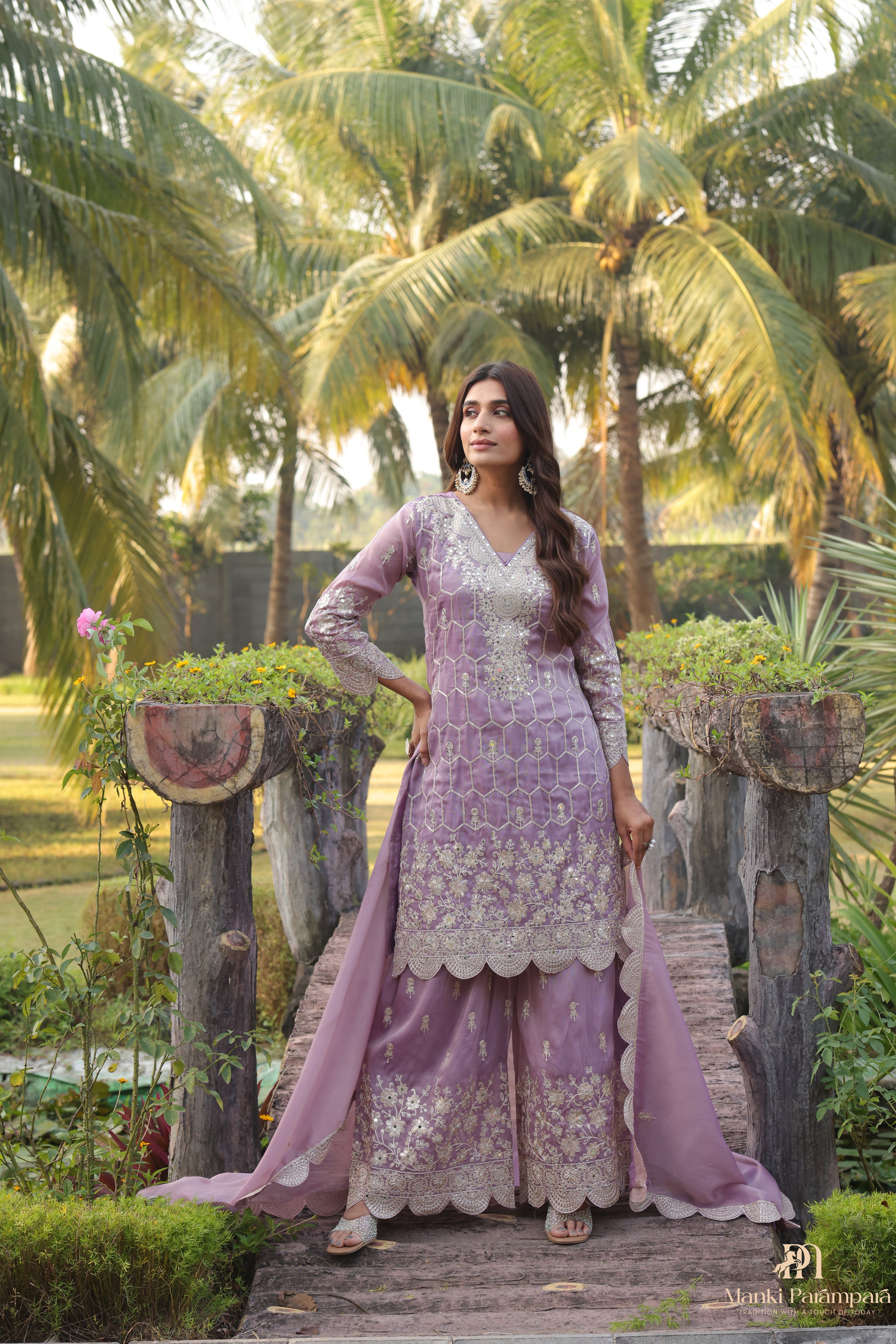 Manki Parampara-Lavender  Noor Anarkali Set