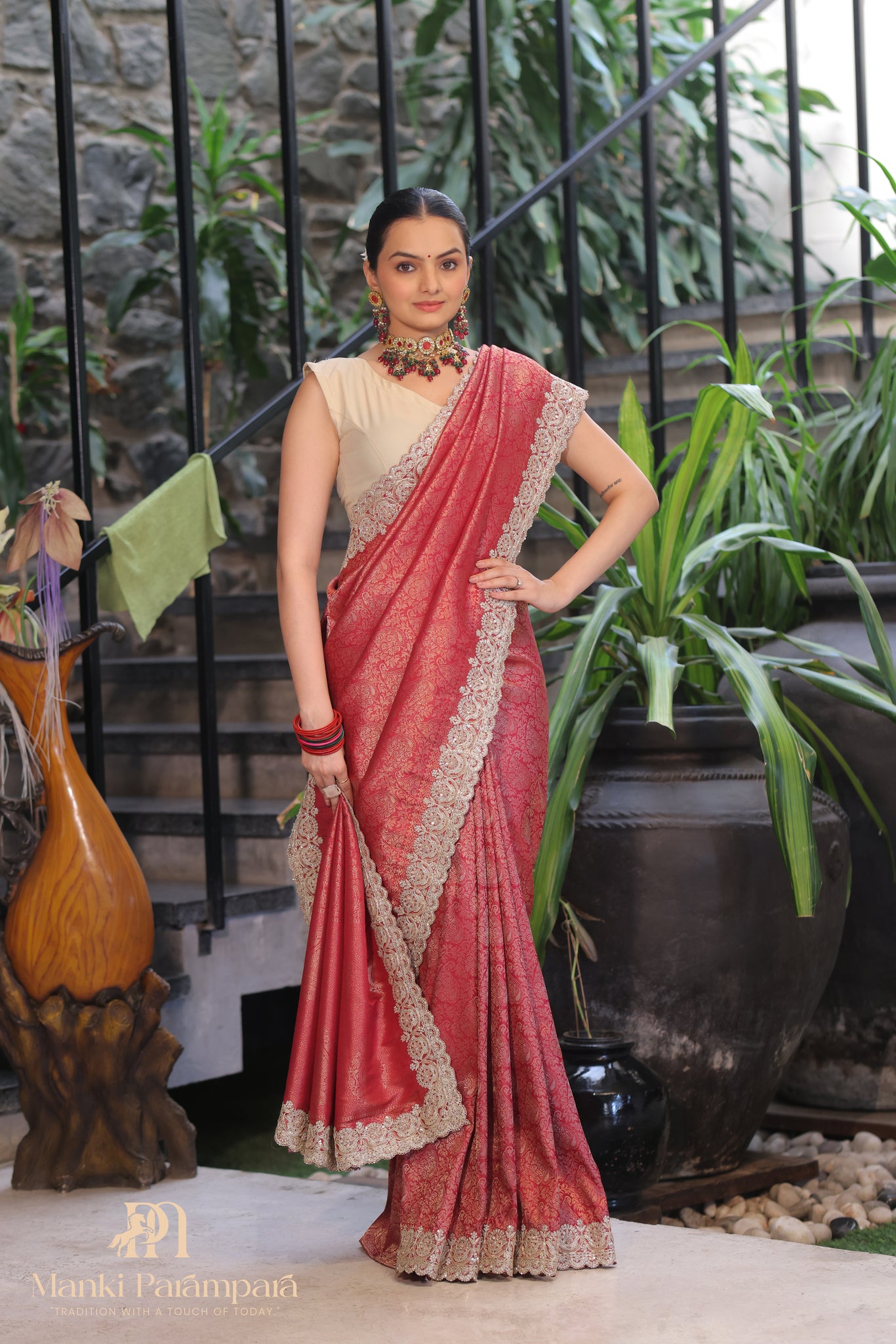 Royal Handcrafted Banarasi Zari Lace Saree