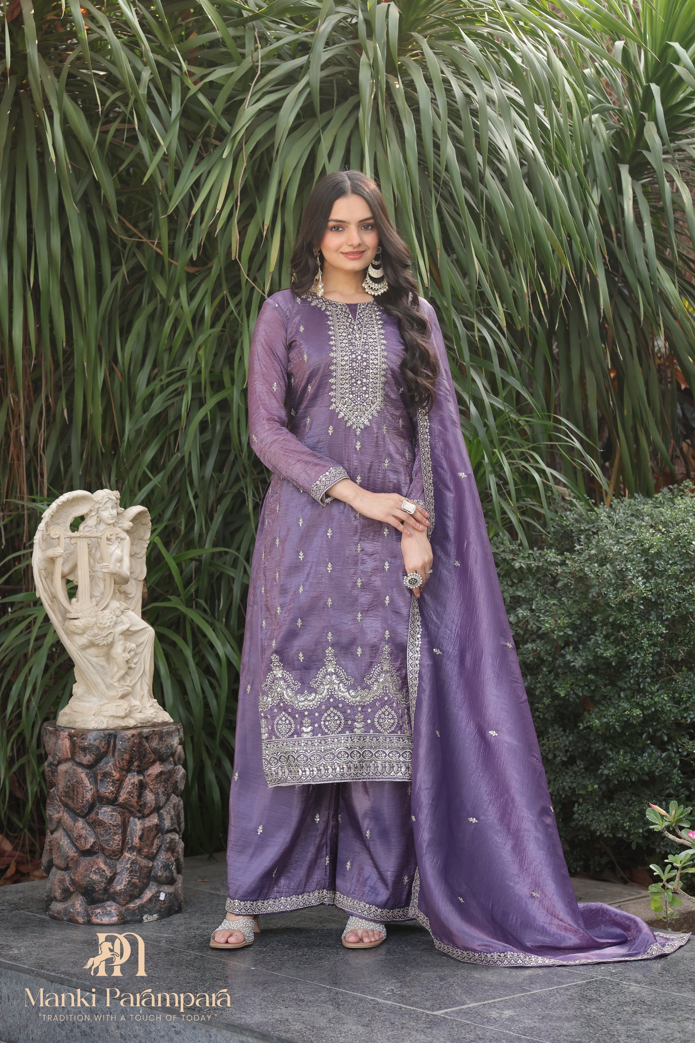 Manki Parampara- Lavender Royal Set