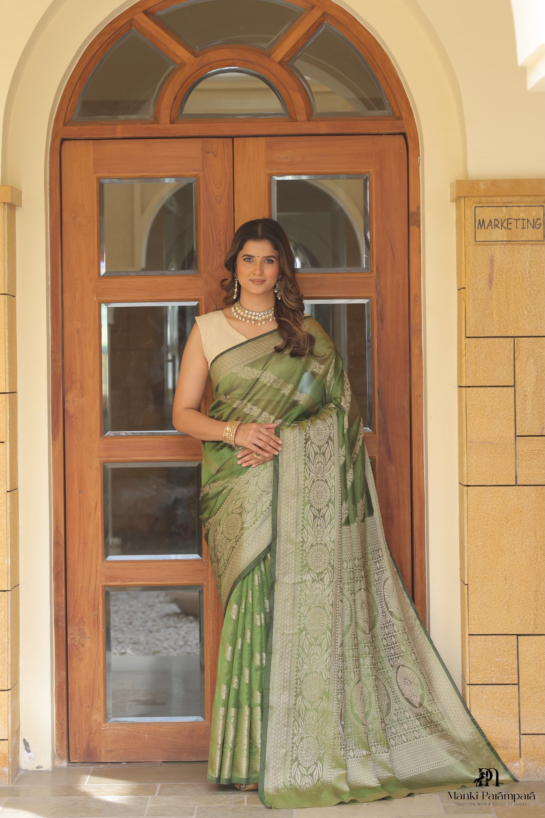 Harit Nilambari Organza Silk Saree