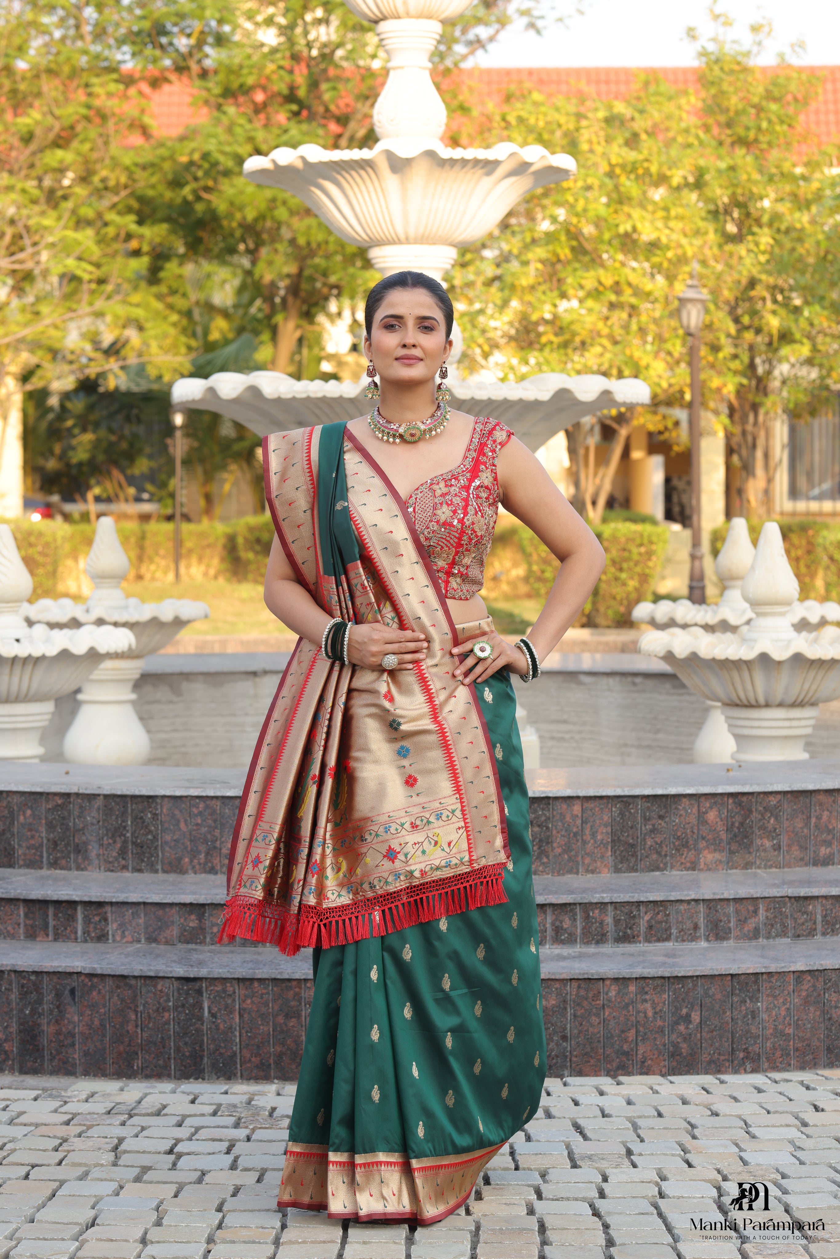 HaritMor Paithani  Sarees