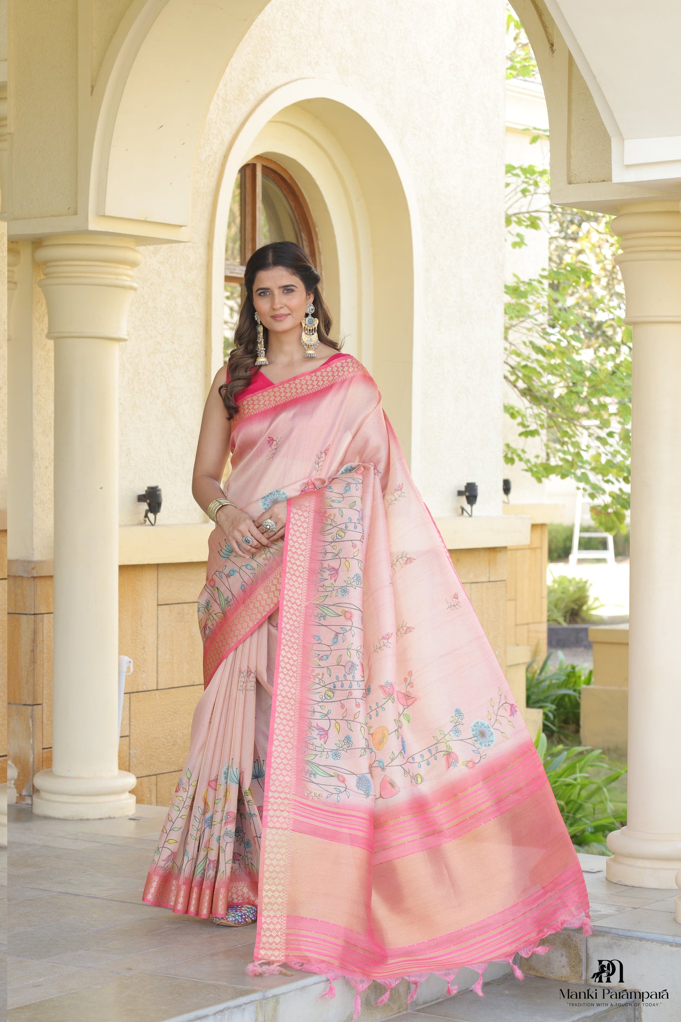 Pastel Rose Garden Saree