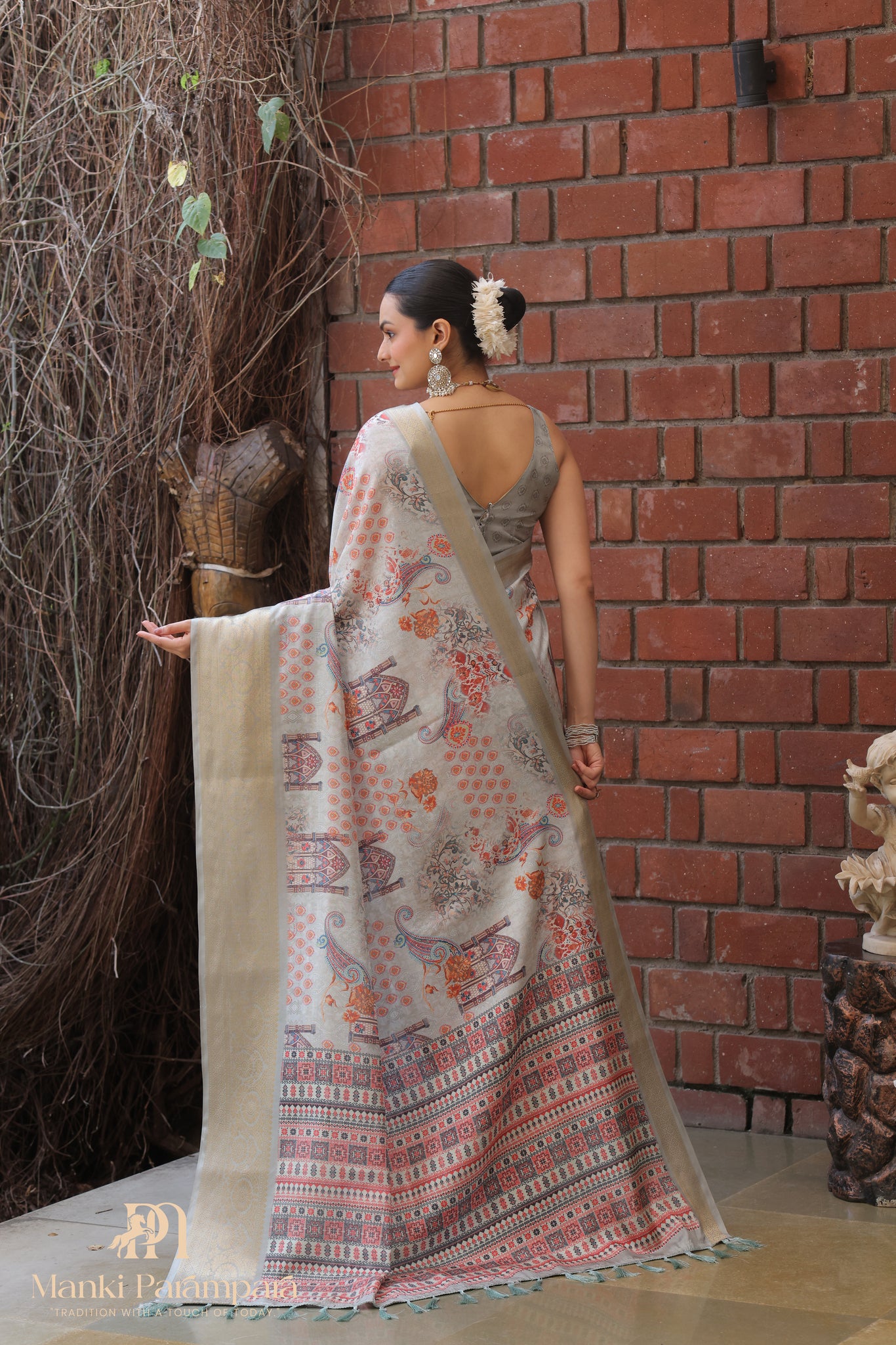 Ajrakh Kalakaari Silk Drape
