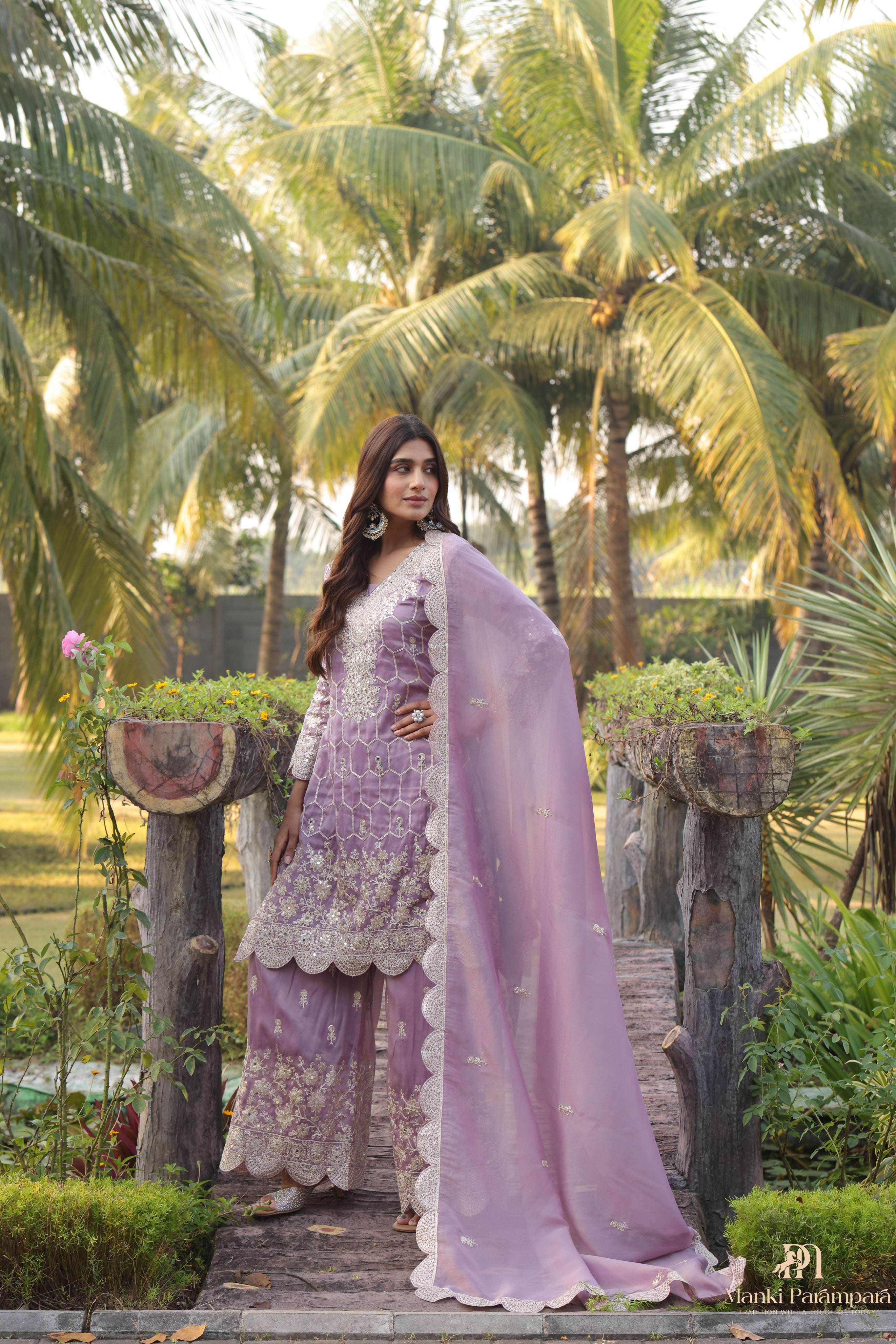 Manki Parampara-Lavender  Noor Anarkali Set