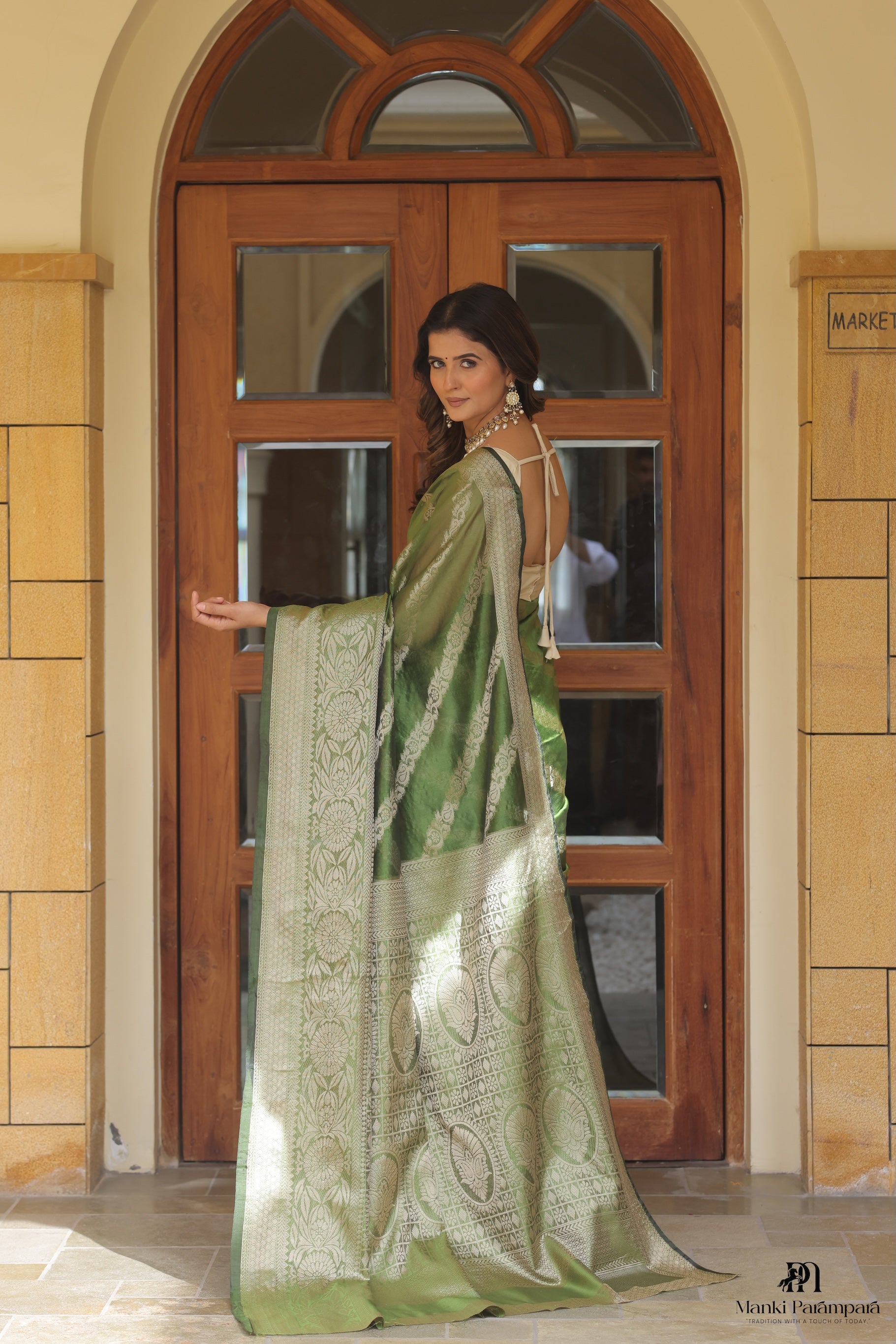 Harit Nilambari Organza Silk Saree