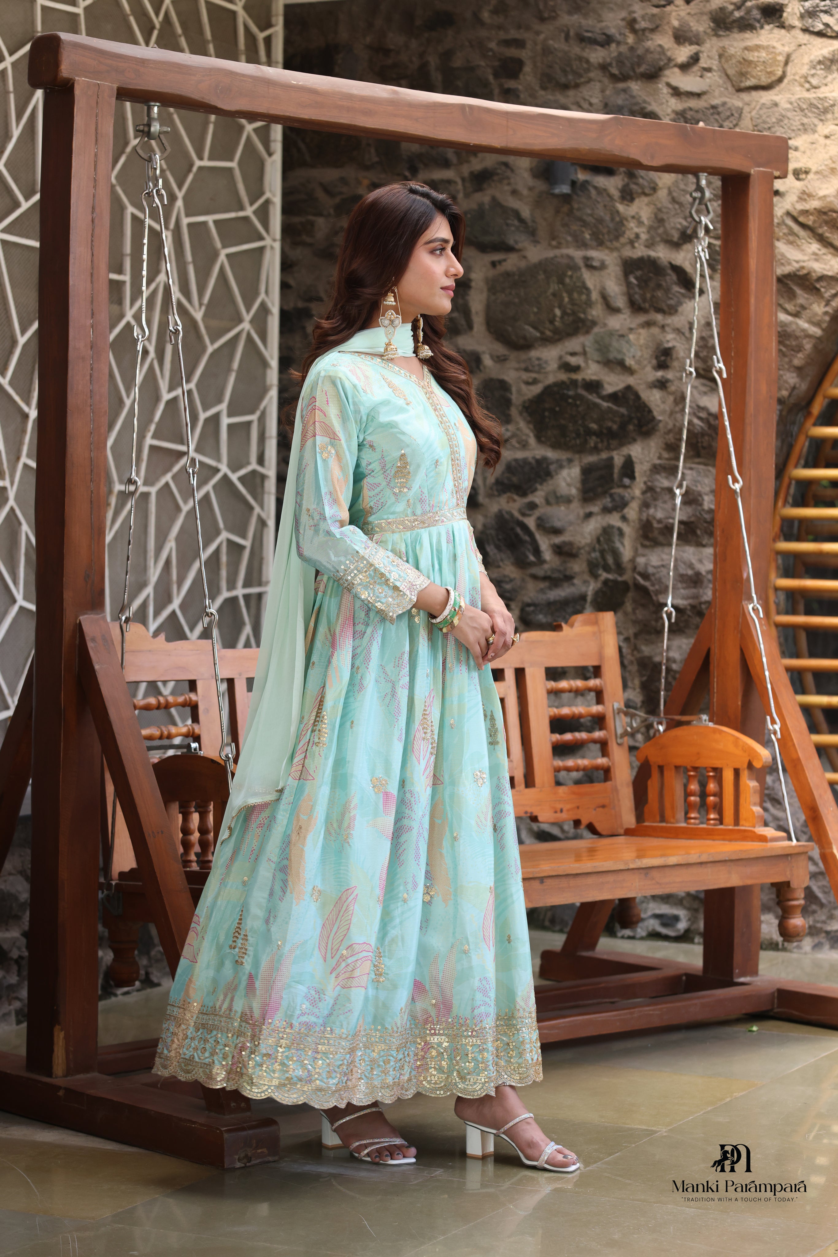 Manki Parampara – Aqua  Manjari Poshak