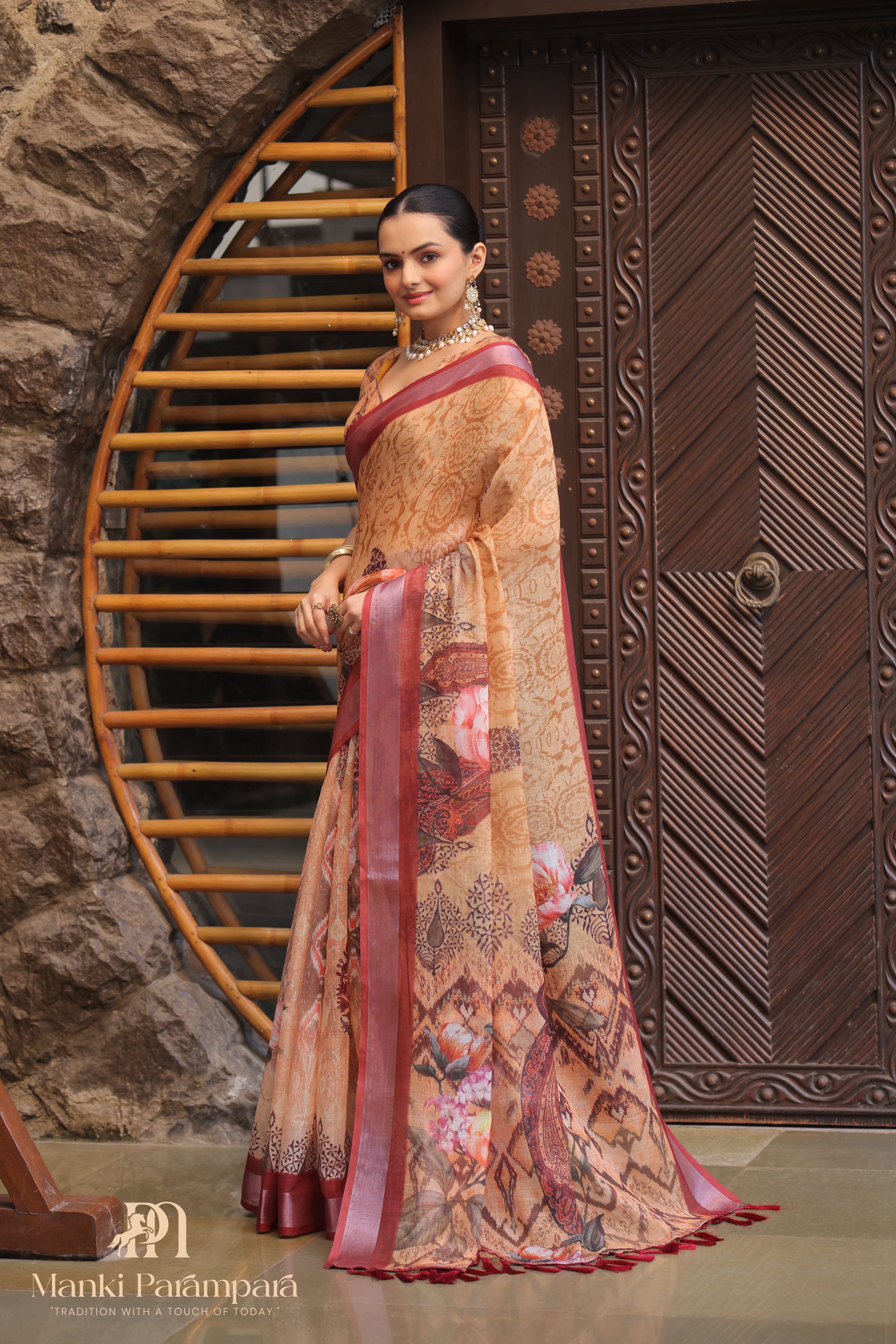 Premium Linen Cotton  Saree