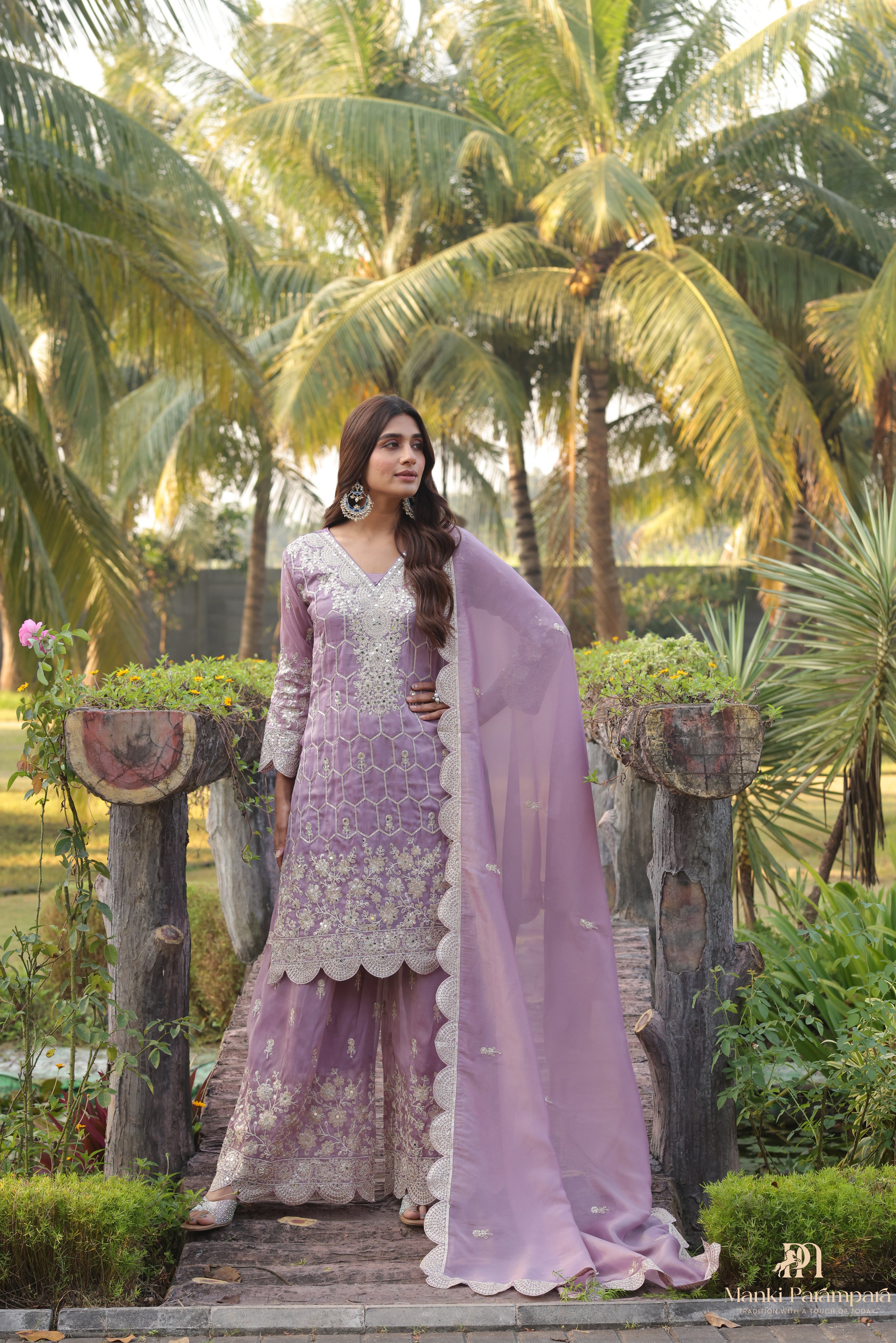 Manki Parampara-Lavender  Noor Anarkali Set