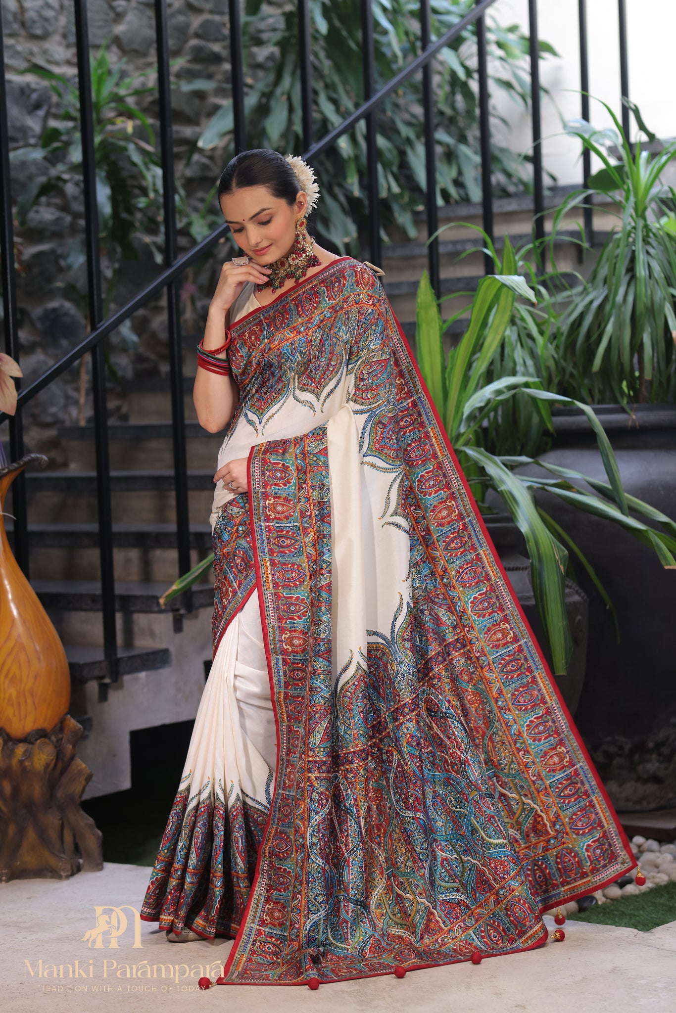 Ajrakh Patola Heritage Saree