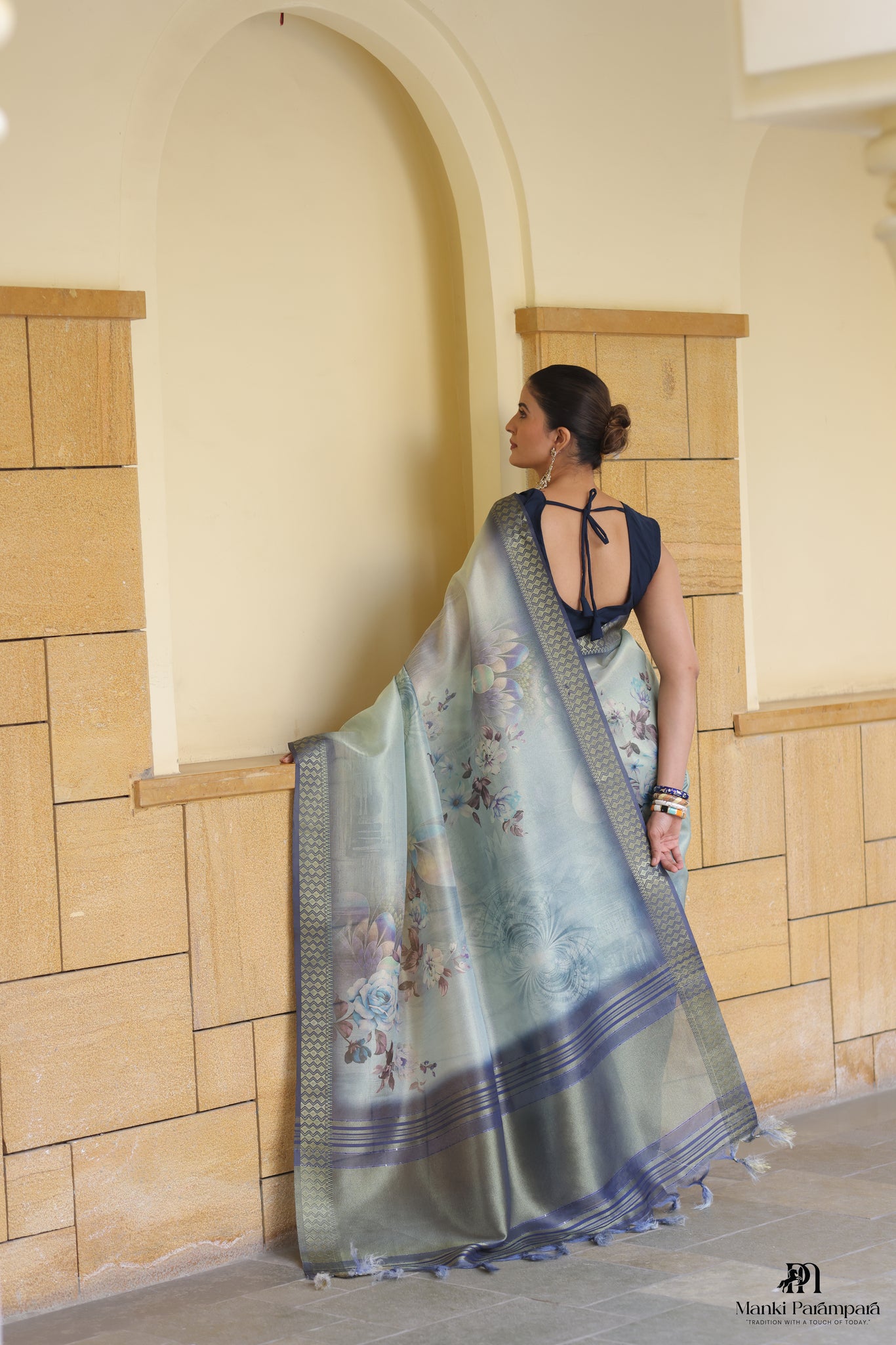 Nilambari Zari Soft Tissue Silk Saree