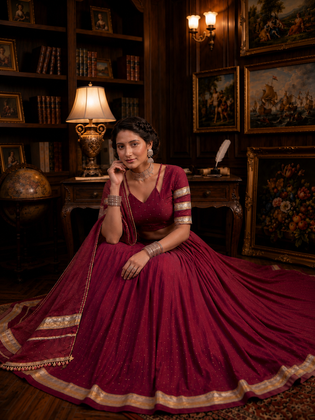 Gulbahar Rajwadi Lehenga
