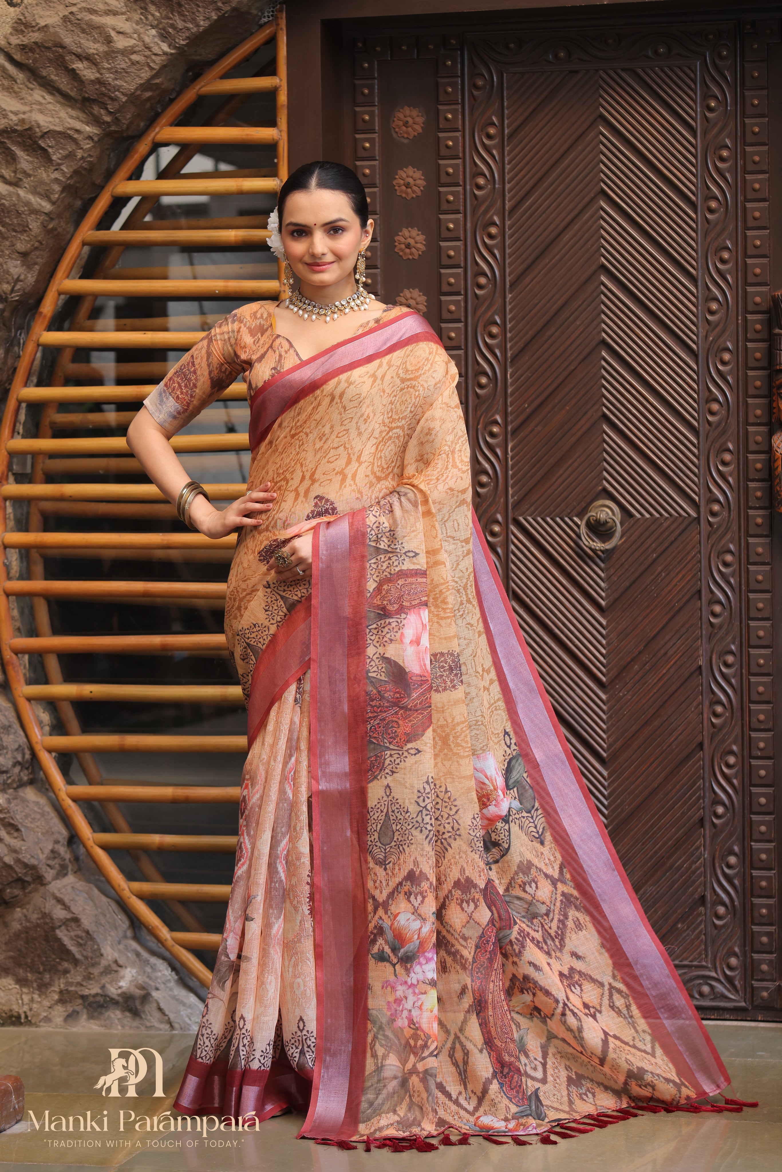 Premium Linen Cotton  Saree