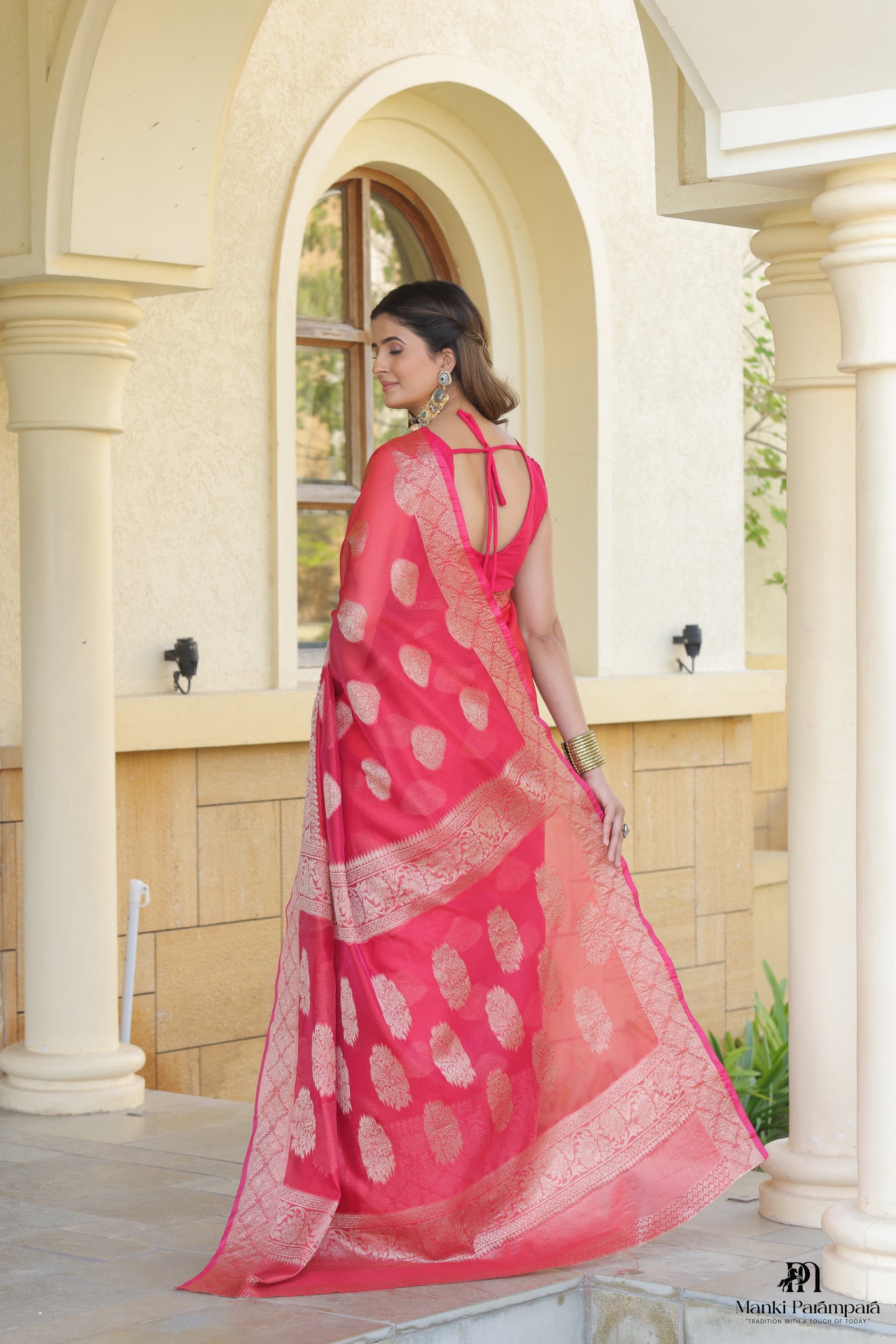 Rani Pink Banarasi Silk Saree