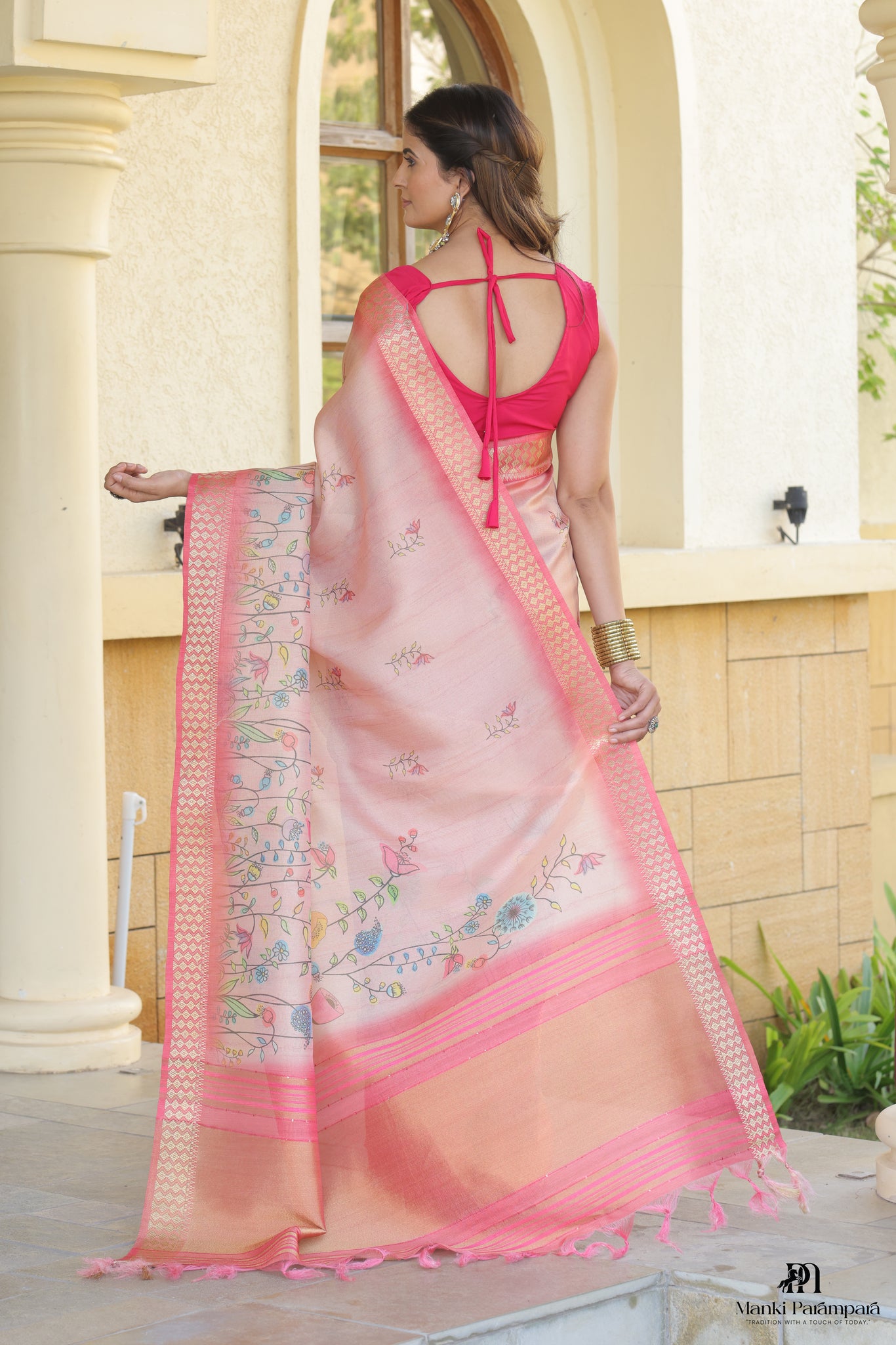 Pastel Rose Garden Saree