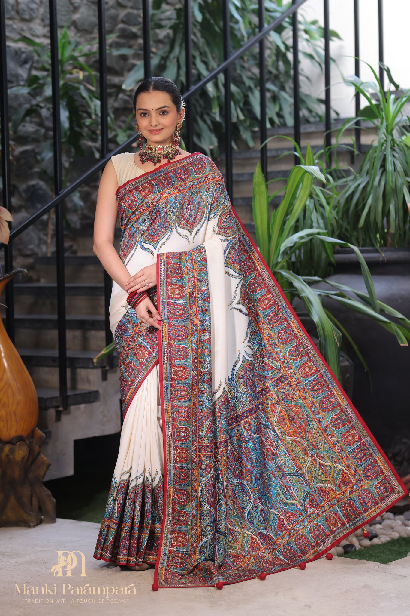 Ajrakh Patola Heritage Saree