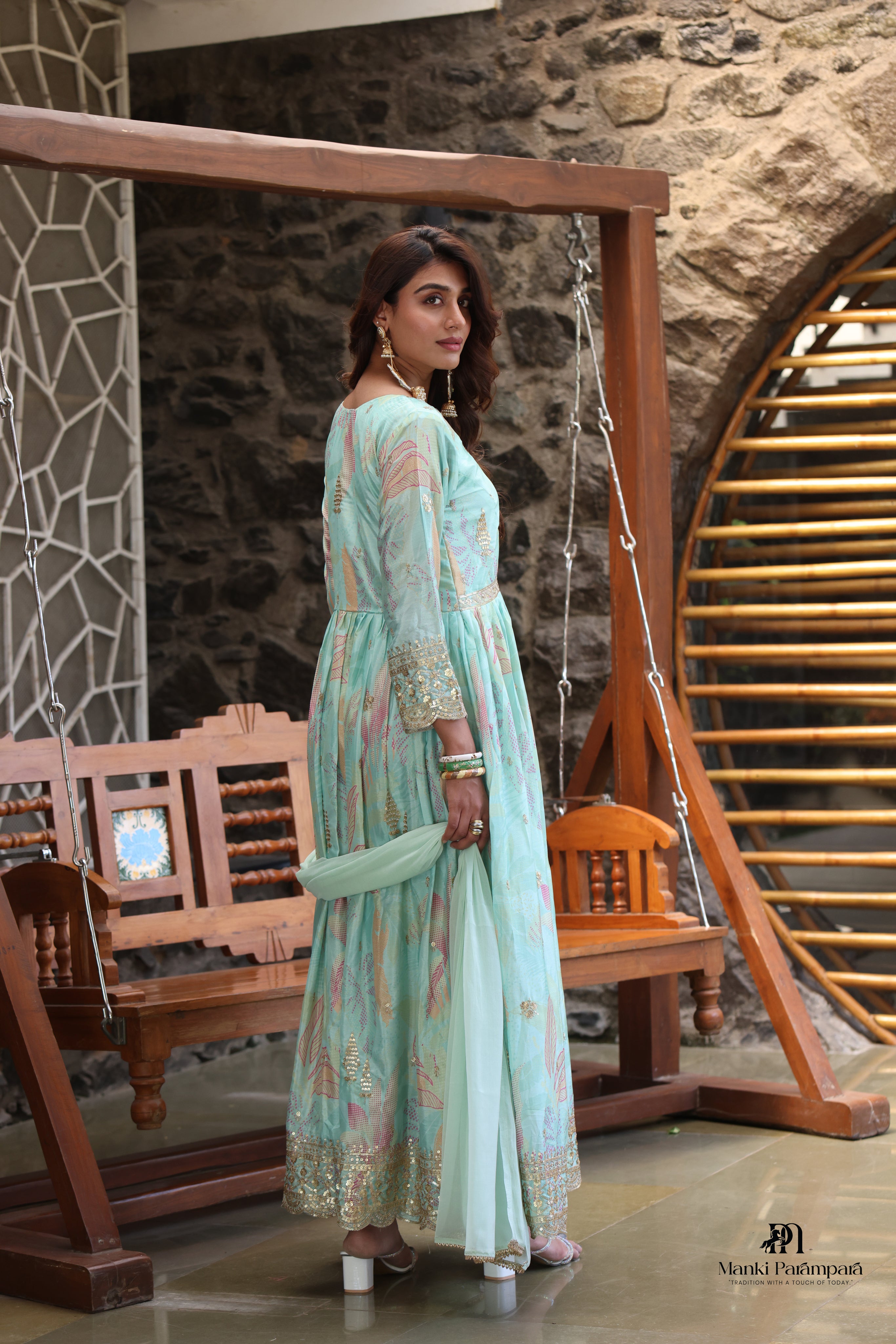 Manki Parampara – Aqua  Manjari Poshak