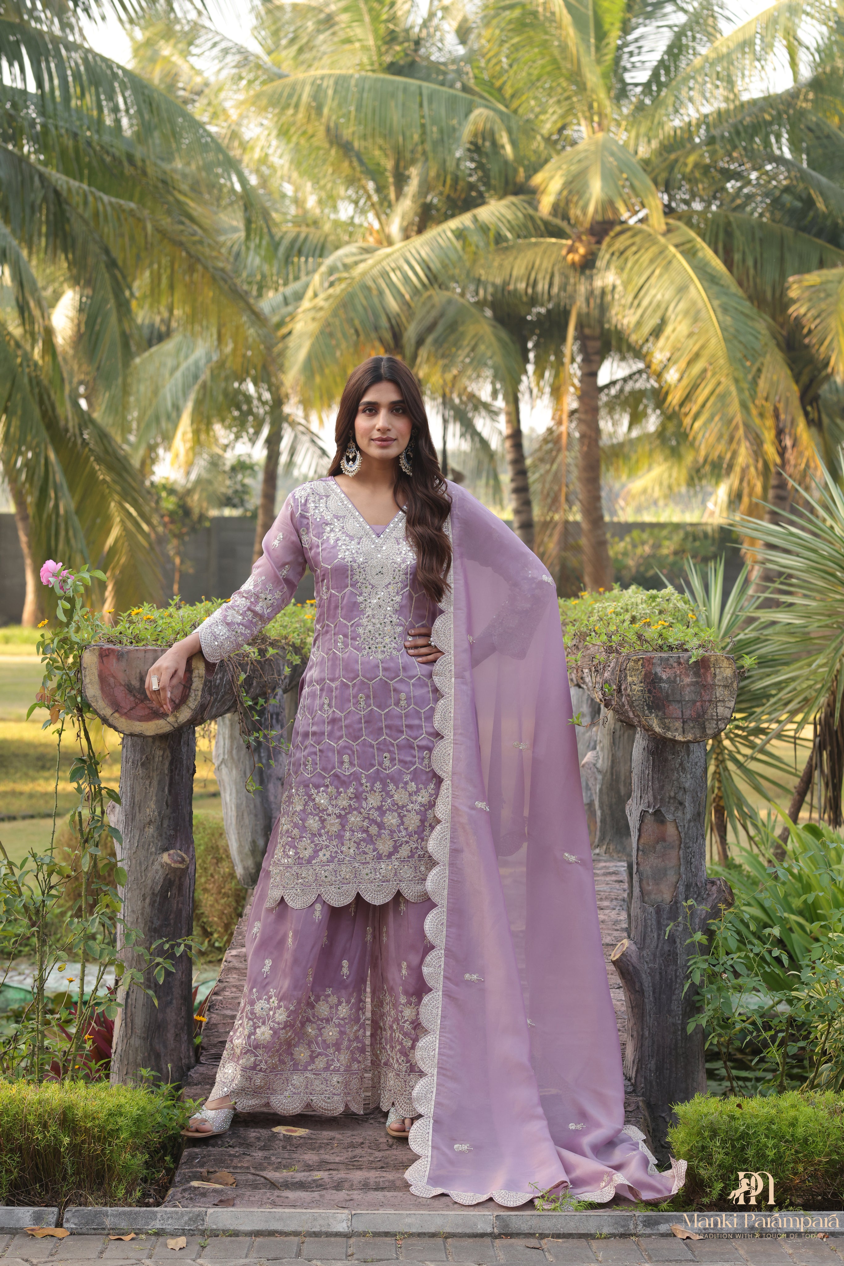 Manki Parampara-Lavender  Noor Anarkali Set