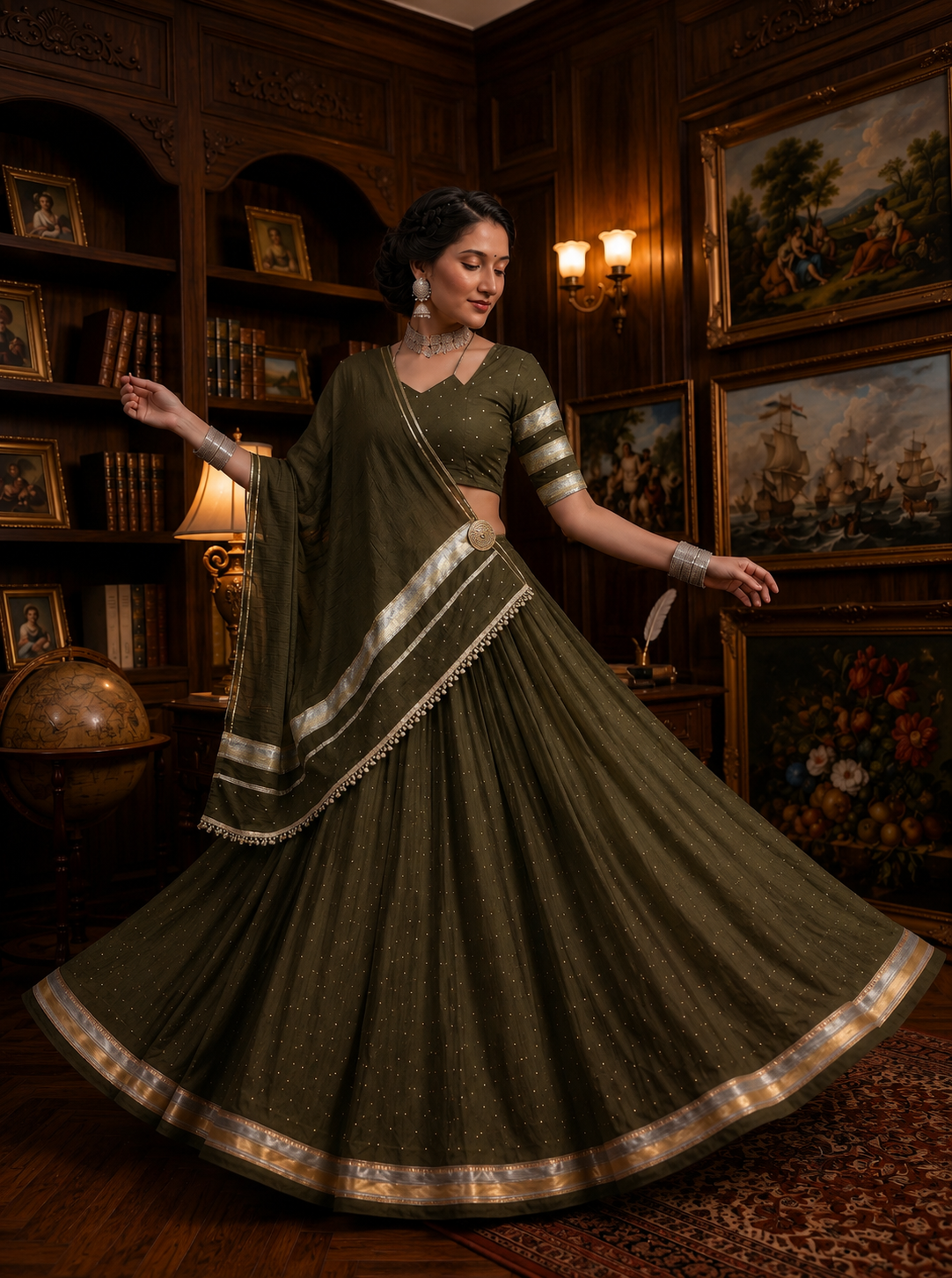 Panna Rajwadi Lehenga