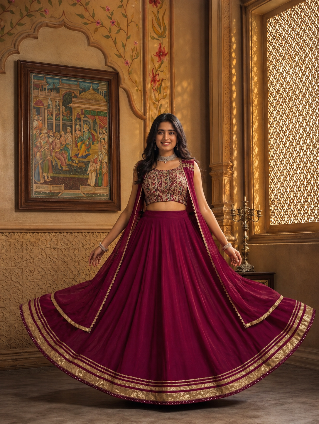 Rajwadi Gulab Lehenga