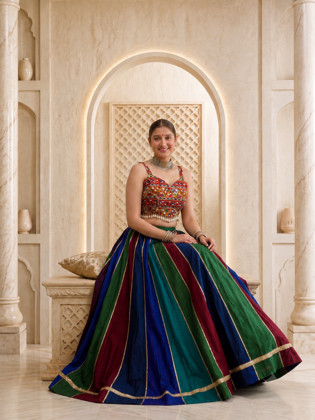 Rangbahar Rajwadi Lehenga