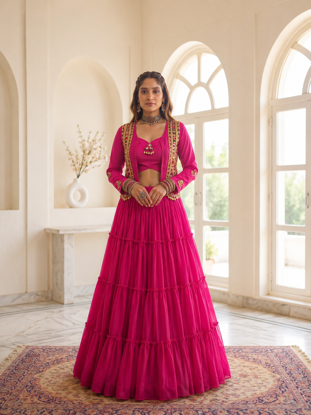 Gulabi Rajwadi Lehenga