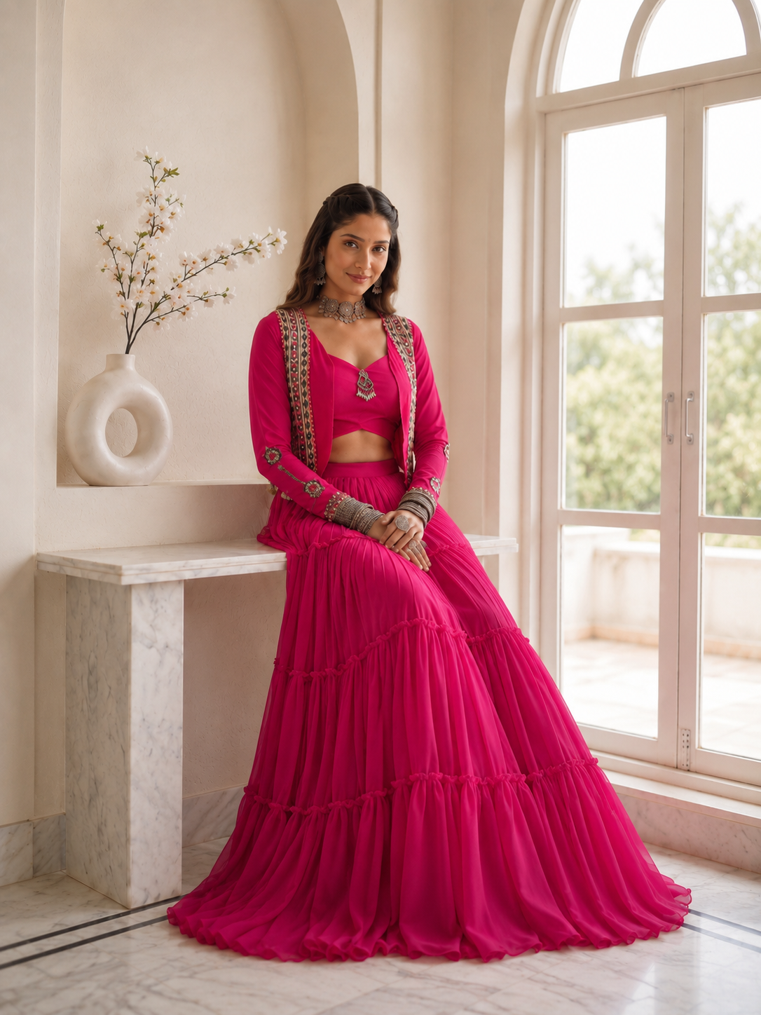 Gulabi Rajwadi Lehenga