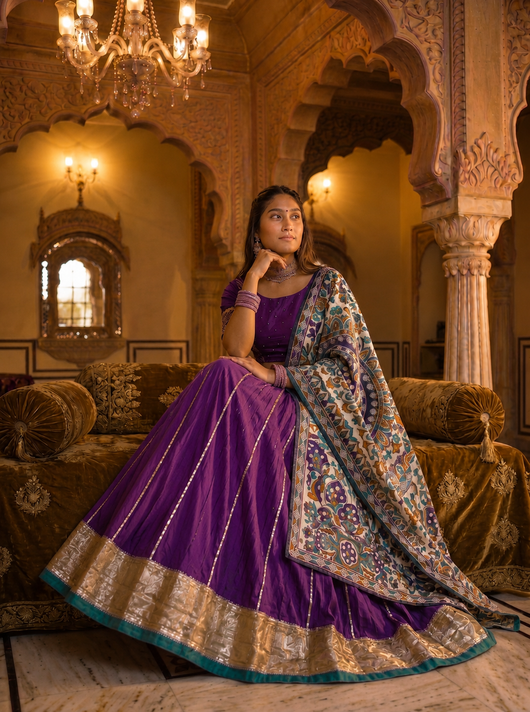 Jamuni Rajwadi Lehenga