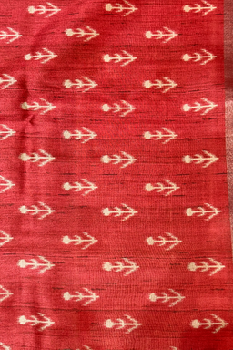 Black & Red Tussar Silk Saree