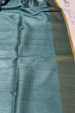 Teal Green Ombre Tussar Silk Saree