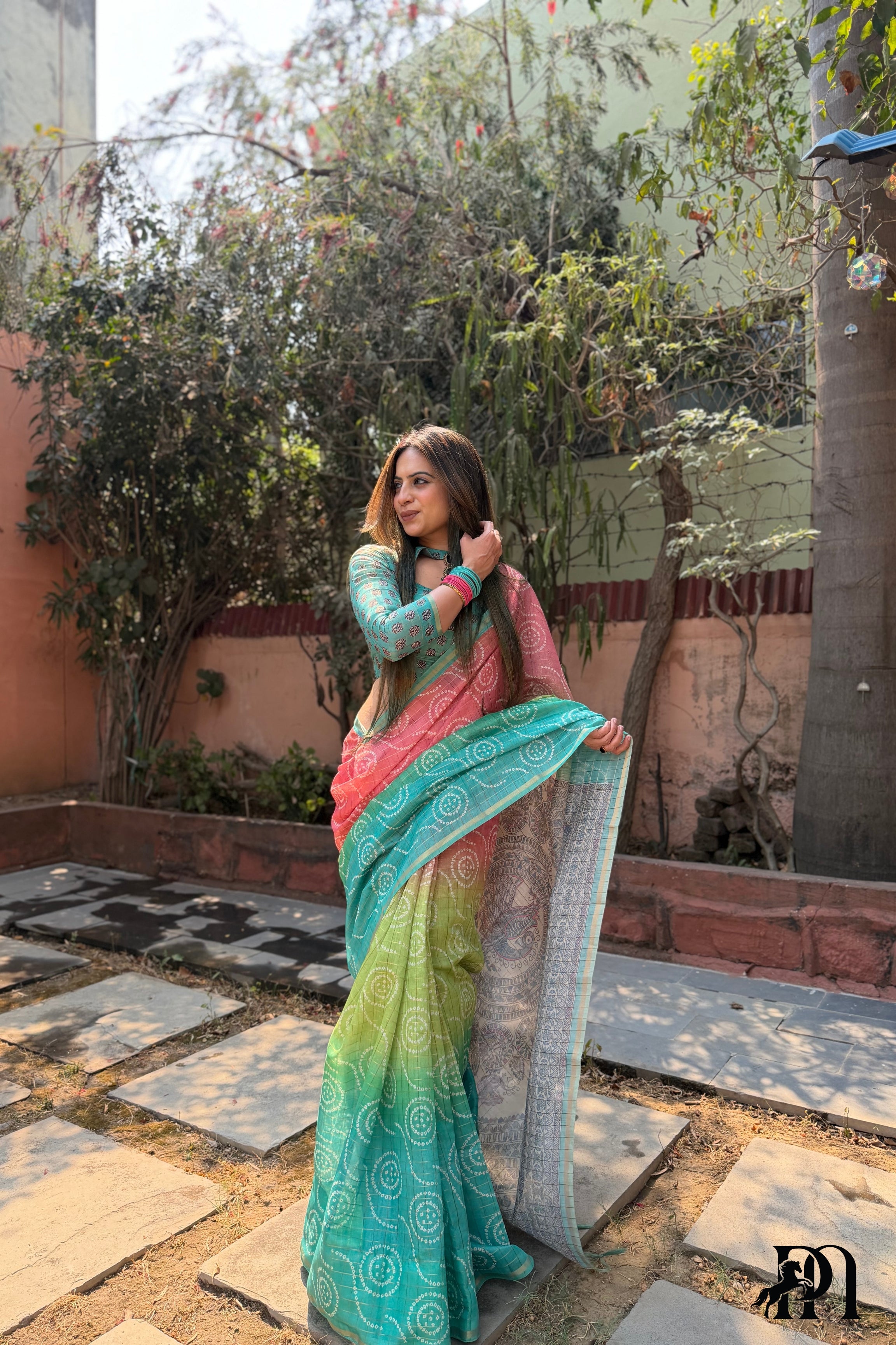 Rajwadi Panchrang Saree