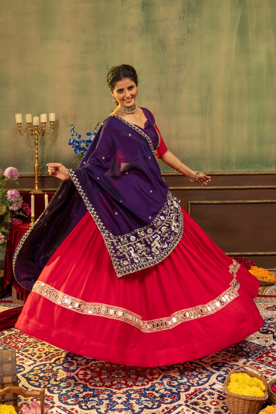 Rangrez Rajwadi Lehenga