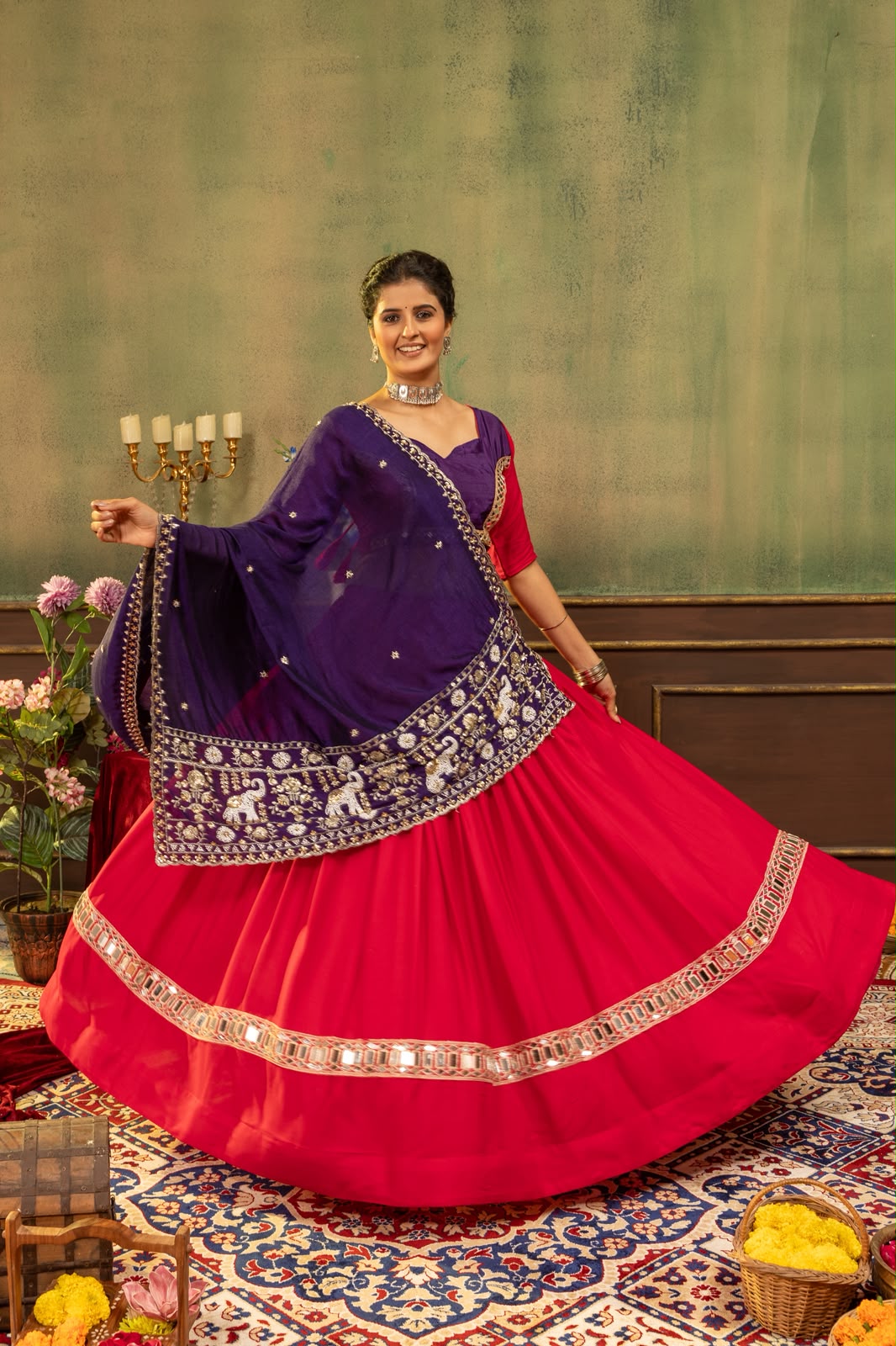 Rangrez Rajwadi Lehenga