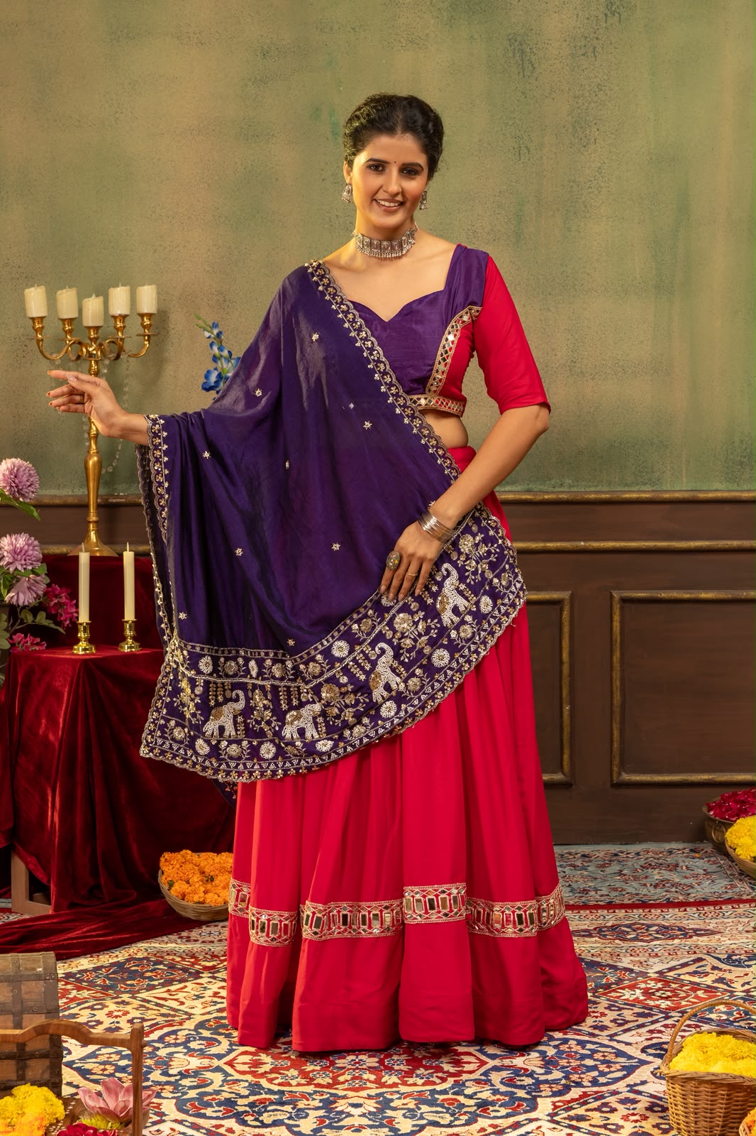 Rangrez Rajwadi Lehenga